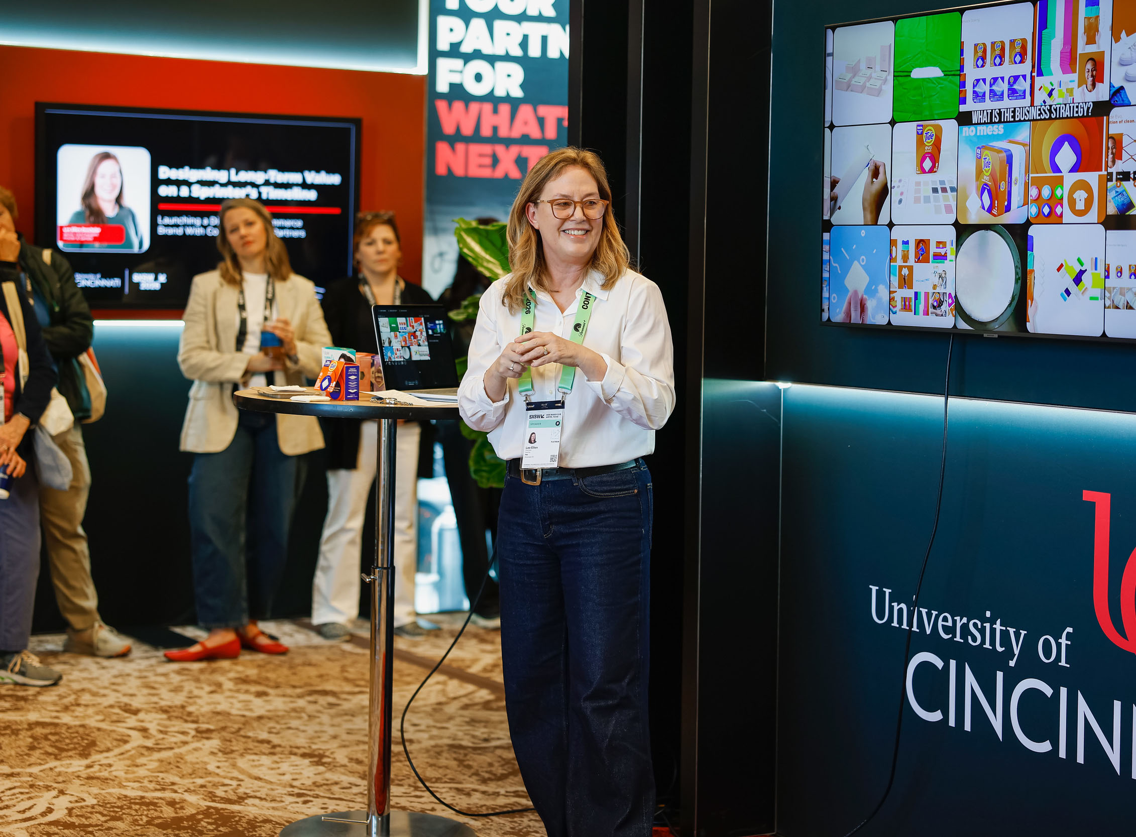 Lee Ellen Drechsler speaks in the University of Cincinnati Next Lab at SXSW 2026