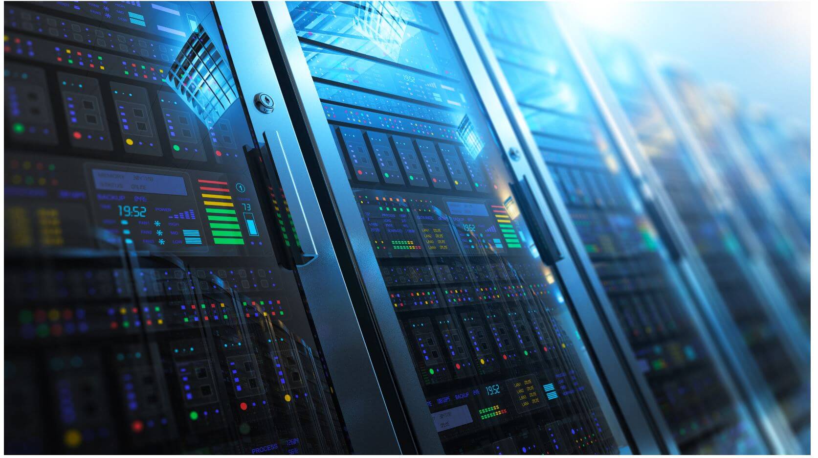A close-up image of data servers.
