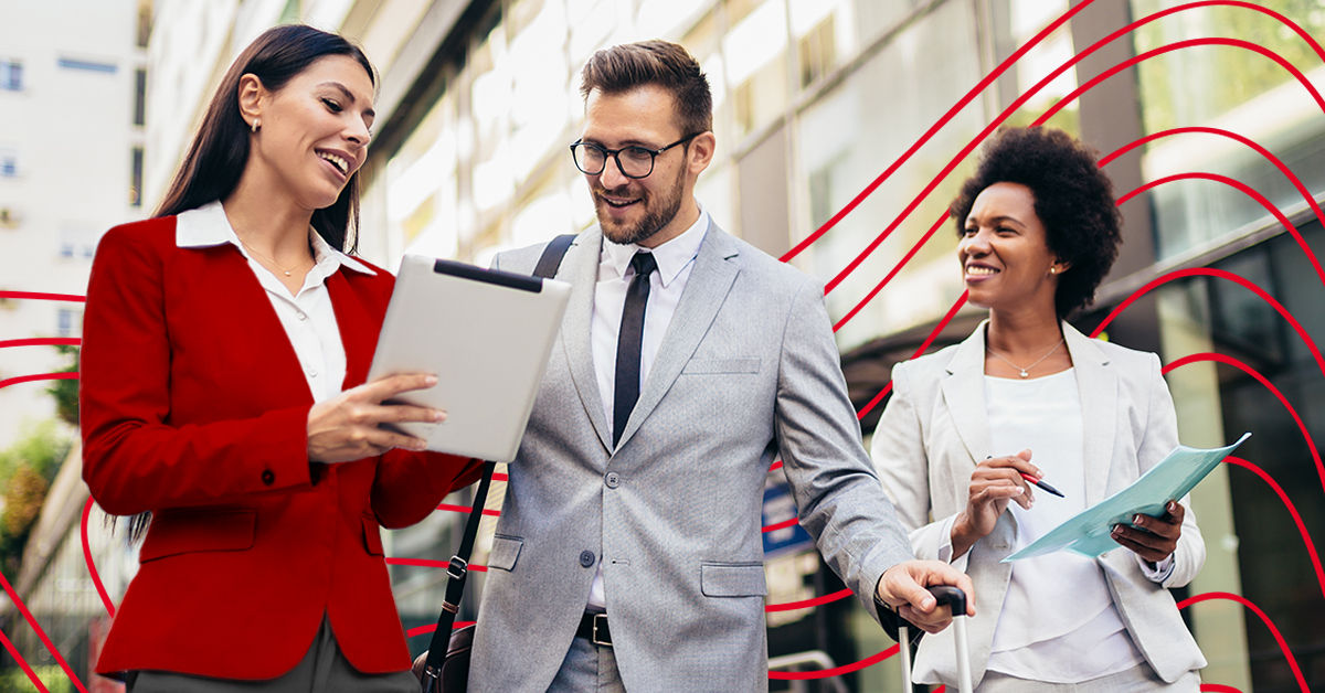 Image of 3 MBA professionals at work
