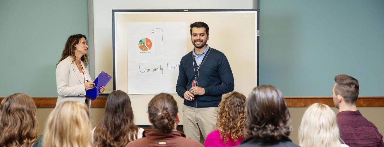 Public health professionals in a team meeting.